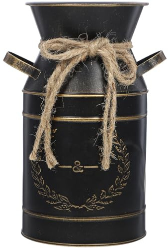 BESTOMZ Seau à Fleurs en Métal Style Ferme Pot à Lait Vintage pour Décoration de Porche et Événements Spéciaux