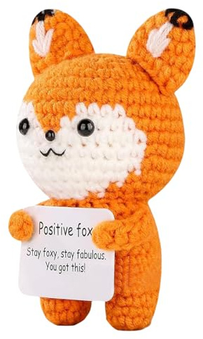 Genérico Positives Häkeltier – Handgestrickte Tierpuppe aus Wolle | Inspirierendes Mini-Spielzeug für Männer Frauen Tierliebhaber Geschenk und Dekoration