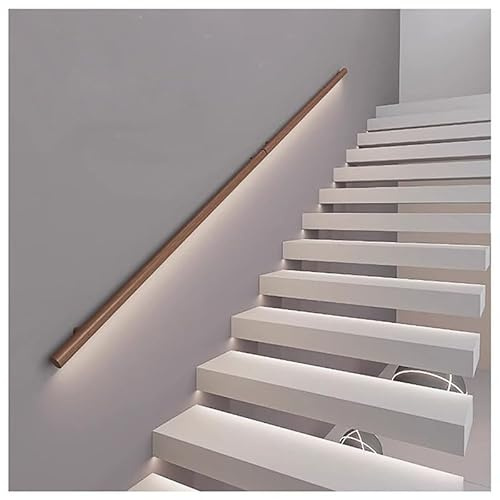Pasamanos de madera con luz, pasamanos LED para escaleras exteriores e interiores