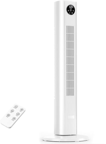 Antarctic Star 94cm Turmventilator Bodenventilator 80° Oszillierender Ventilator 6 Geschwindigkeiten 4 Modi 7m/s High Speed 12 Stunden Timer mit Fernbedienung