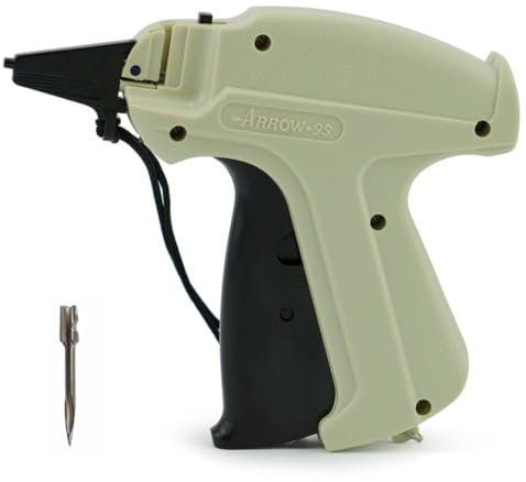 Pokornys - Etikettierpistole Arrow 9S Standard - im Set mit 1 Ersatznadel I Etikettiergerät zur Befestigung von Etiketten und Preisschildern an Textilien und Kleidung, wie Jeans, Handtücher, etc.