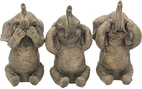 Nemesis Now Dekofigur Drei weise Elefanten, 16 cm, Grau