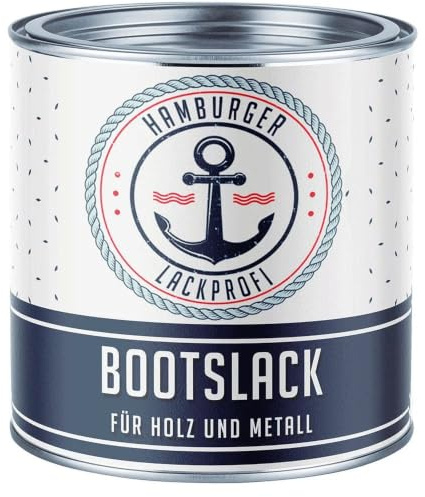 Hamburger Lack-Profi Bootslack GLÄNZEND für Holz und Metall Fehgrau RAL 7000 Grau Yachtlack Yachtfarbe Bootsfarbe
