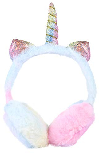 BESPORTBLE Children's Unicorn Ear Muffs, Plush Winter Ear Warmers, Foldable Ear Muffs, Cover for Women, Children, Girls, Adults, Outdoor Christmas (Pink)