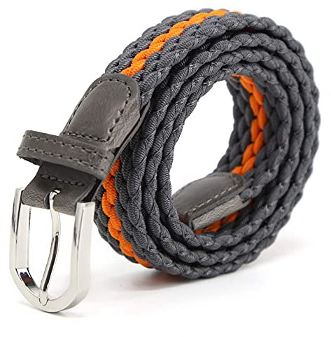 AnJuHoPa Stretchgürtel geflochtener elastischer haltbarer Gürtel Nickelfreie Schnalle Stoffgürtel aus Öko-geprüftem Material Unisex Gürtel