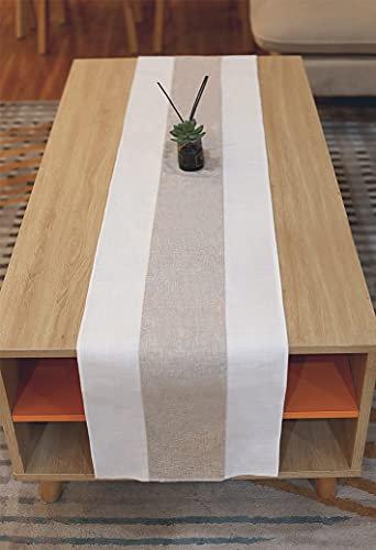 Tischläufer Slub Leinenstoff, Weihnachten Tischläufer, Zur Innendekoration im Retro-Naturstil, Geeignet für Familienfeiern, Hochzeiten, Hoteldekorationen - 180 * 30 cm