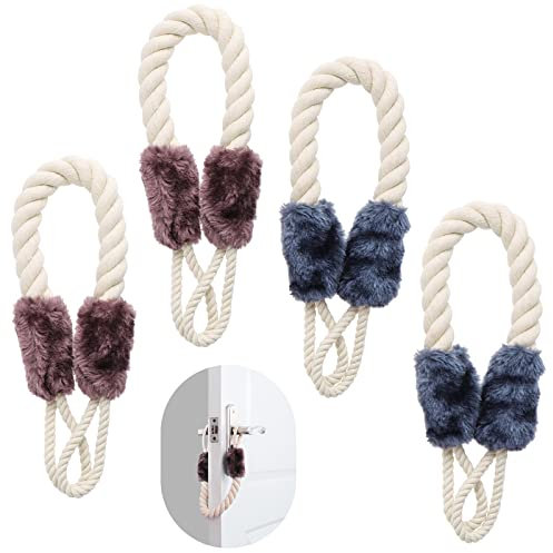 Captina 4 PCS Door Stop Stopper Door Handle Protectors Rope Door Slamming Stopper Baby Safety Finger Pinch Guard Multifunction Door Cords Clamp Protection for Door Window