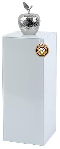 Freeroom24 Colonna di fiori di design in vetro bianco, 30 x 30 x 70 cm, base stabile per soggiorno moderno, supporto per fiori rettangolare, pratico sgabello decorativo