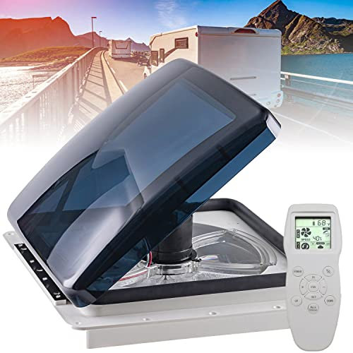LINTAIZUO Ventola di Ventilazione per Camper, 40 X 40 Cm Ventilatore da Tetto e Camper con 12V Ventola di Raffreddamento velocità del Vento Regolabili,​con Telecomando