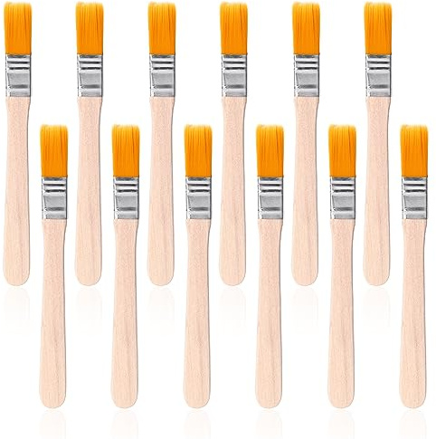 12 Pcs Paint Brush 5 Inch Trim Painting Tool Soft Bristle with Wood Handle Small Paint Brushes for Walls, Touch Up, Cabinets, Fences, Edge Painting Tool