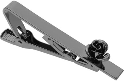 Mäns slipsklämma ros slips bar klämma fyrkantig kant slipsnål för män årsdag bröllop affärer 5,7 cm mässing ljus svart, 5.7cm, Mässing, Ingen ädelsten