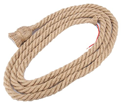 Qiilu 2m Vintage Hanfseil Deckenleuchte Sockel Hängelampe Lampenfassung (2 Meter 1 Kopf)