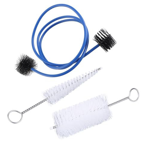 Kit Set Spazzole per Pulizia Tromba, Morbido e Resistente, Manico in Metallo, Leggero e Portatile, Cono, Cilindro e Spazzola Blu per la Pulizia