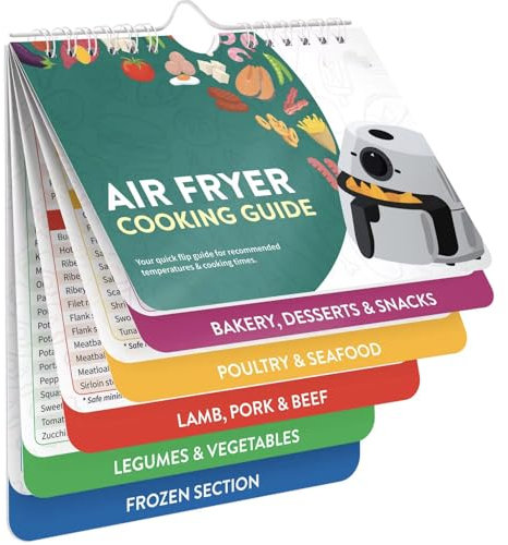 Air Fryer Cookbook Magnetic Cheat Sheet Set | Cooking Times | Oven Cooking Pot Temp Guide | Conversion Chart Cooking Measurements | Accessories Recipes Reference Guide, Tefal, Instant Pot