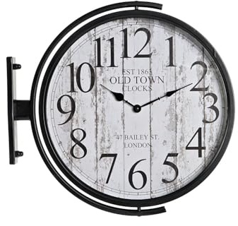 RELOJ PARED HIERRO CRISTAL 45X6X45 ESTACION NEGRO