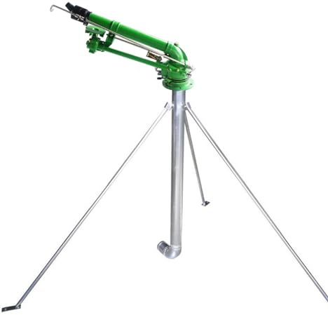 HMWOKPOT 2 Farm Irrigation Sprinkler, Impulse Impact Sprinkler with Replacement Nozzle & 1.2M Rack 360° Large-Area Watering Spray