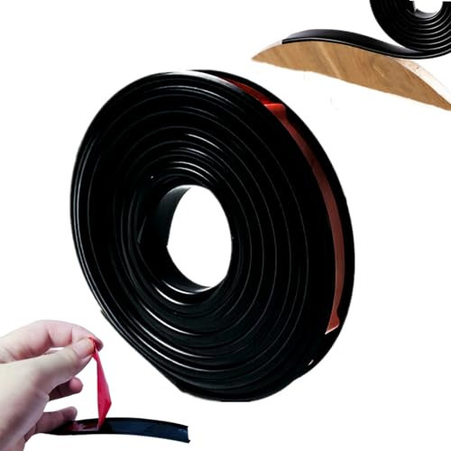 Lrqmte Kantenumleimer Kantenschutz Selbstklebend, 5M U Profil Kunststoff mit Furnier Selbstklebend für Furniere, TPE Kantenschutz Schreibtisch für Schrankkanten Abschlussleiste (Schwarz, 5M*16mm)