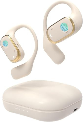 SANOTO Open Ear Écouteurs Bluetooth 5.3, Ecouteurs Bluetooth sans Fil Sport, Contrôle Tactile Casque Conduction Osseuse, Étanche IPX6, 30H de Jeu, Adaptés au Travail, au Sport, aux Jeux d'exercice