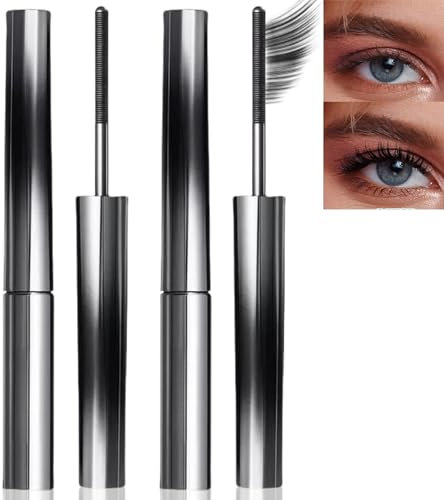 ChengJin 2PCS 3D Curling Eyelash Iron Mascara, Black, Volumizing & Lengthening, Waterproof & Long Lasting, Extra Slim Metal, Hypoallergenic