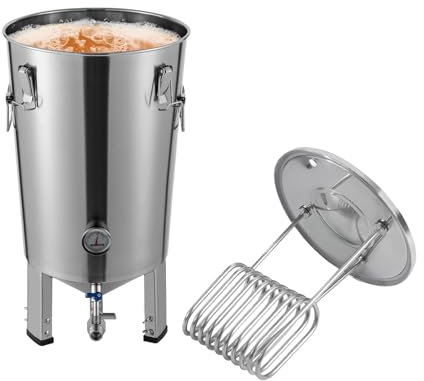 Lightakai - Impianto di produzione di birra, 7.04 Gal Serbatoio di fermentazione in acciaio inox con refrigeratore per la birra domestica conica