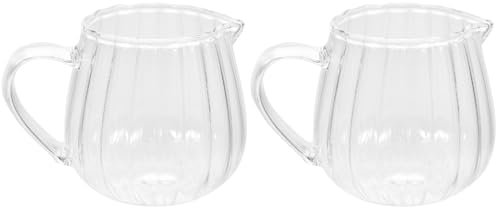 Amosfun - Jarra de cristal transparente de 100 ml, con caño para jarabe de leche y salsa de crema para uso en cocina bar de café