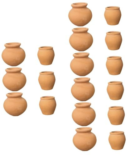 YARNOW Vasija De Barro 18 Piezas Maceta Maceta De Barro Pequeñas Ollas De Barro Arcilla Maceta Planta Mini Olla Maceta De Cactus Mini Jardinera Cerámica