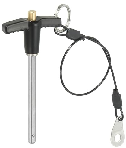 PATIKIL Pinze Blocco a Maniglia a T 1/4 x 2,36 6 x 60mm con Pulsante | Acciaio Inossidabile 304, Perno a Sgancio Rapido, Perni Posizionamento Sicurezza, Cavo con Cordino da 25 Cm