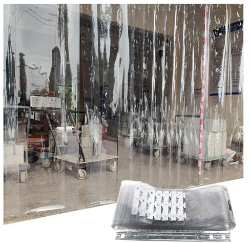 SYFXZZDS PVC Streifenvorhang, Kommerziell Industriell PVC Lamellenvorhang Streifenvorhang Vorhänge für Kühlschränke Für Haustiere Zuhause Lagerhaus Scheunen Ställe Türöffnungen(75x220cm/29.53x86.61in)