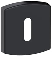 Vachette Set di rosette con chiave L Muze per camere e uffici, diametro 52 mm e fissaggio invisibile, materiale Zamak resistente alla corrosione, garanzia 10 anni, finitura in onice nero opaco