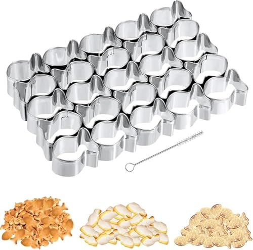 Goldfisch-Ausstechformen, Fischförmiger Cracker-Ausstecher Aus Edelstahl Mit 25 Mulden, Fisch-Ausstecher Mit -Reinigungsbürste, Goldfisch-Keksformen Für Cracker, Kekse, Plätzchen, Schokolade