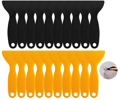 20 Stück Kunststoffspachtel,3D Druck Spachtel Kunststoff Messer,Plastik Spachtel,3D Druck Spachtelmesser Schaber,Geeignet zum Entfernen,Füllen und Reparieren (Gelb und Schwarz)