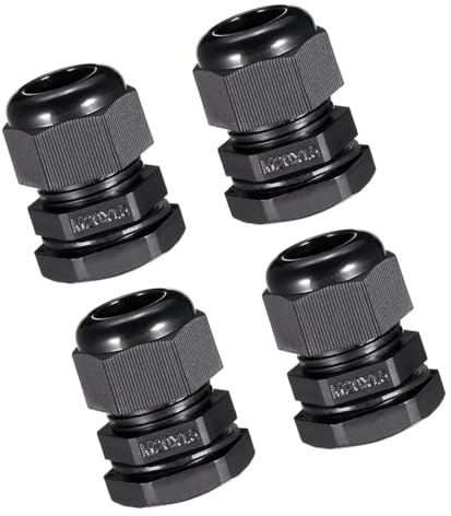 Unifizz M20-Kabelverschraubung, langlebiger Gewindeverbinder mit Kontermutter für Kabeldraht mit 6–12 mm Durchmesser, Schwarz, 10 Stück