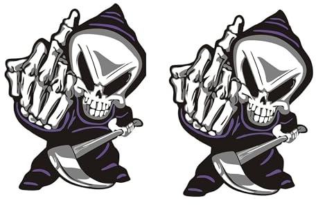 duoyif Totenkopf Aufkleber Auto Motorrad 13x10cm 2 Stück | Totenkopf Sticker, Skull Autoaufkleber Zubehör, Cool Stickers Decal, Aufkleber Für Auto Motorrad Motorhaube Motorradhelm lkw