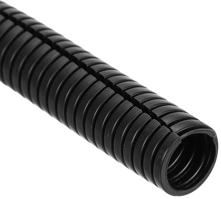 sourcing map 1/2 Inch ID Split Loom Tubing 10ft PP Cord Protector Wire Cable Sleeve for USB Cable Power Cord, Black