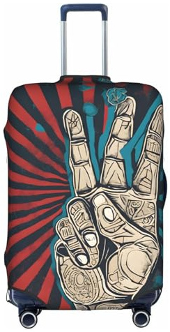 Rock and Roll Housse de protection élégante pour valise de voyage avec impression double face, design élastique pour un maintien sûr et une protection contre les rayures, blanc, M