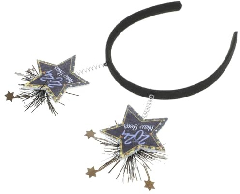 Anneome Neujahrs Haarreif Decorative Hairband mit Fünf-stern Streifen Design Silvester Party Kopfschmuck für Frauen und Männer Foto Requisiten für Jahreswechsel Feier