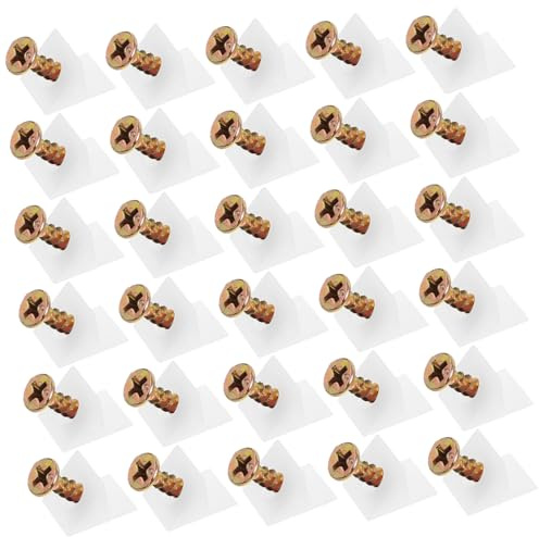 Alipis 50 piezas Cuñas para Muebles Soporte Plástico con Tornillos de Hierro para Reparación Fondo Armarios Estantes Estabilidad Duradera