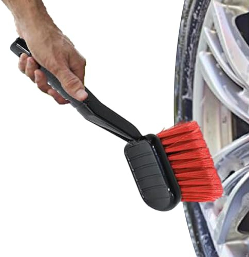 Ensemble De Brosses De Nettoyage De Voiture – Lavage De Voiture À Poils Doux Et Brosse À Pneus Avec Long Manche | Brosses De Nettoyage De Roues Et De Carrosserie À Tête Rouge, Poignée Ergonomique Anti