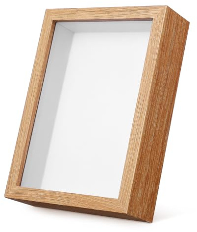 BUTIFULSIC 3D Bilderrahmen Holzrahmen mit Sichtfenster 7 Zoll 127X178 cm Trockenblumen Vitrine Präsentationsbox für Heimdekoration und Erinnerungen