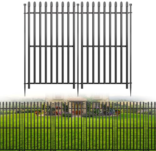 Kingido 10 Panels No Dig Decorative Garden Fence, 101 cm (H) x 671 cm (L) Rustproof Metal Temporary Fencing, Outdoor Animal Barrier Dog Fence for Yard, Patio, Border, Flower Bed & Landscape