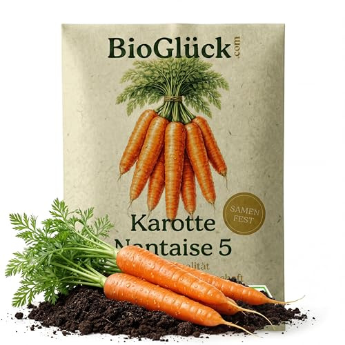 BioGlück Bio-Karotten Nantaise 5 Saatgut | Samenfest, Besonders süß & knackig, Premium Gemüsesamen, Für Garten & Selbstversorger