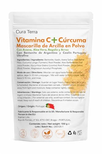 Vitamina C y Cúrcuma, Mascarilla Facial de Arcilla | 100 g