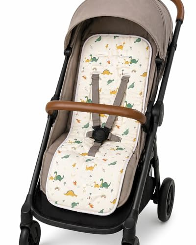 Colchoneta Silla Paseo Universal Verano, Funda Carrito Bebé 100% Algodón Transpirable, Antideslizante, Ajustable en Hombros y Cintura,