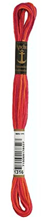 Anchor Sticktwist 4615000-01316 multicolor broderigarn, 100% bomull