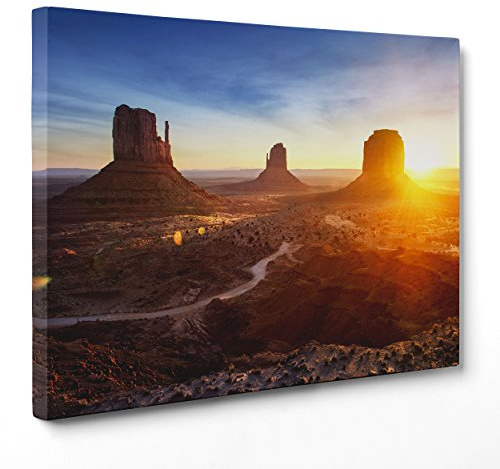 ConKrea QUADRO SU TELA CANVAS - INTELAIATO - PRONTO DA APPENDERE - Monument Valley - Grand Canyon - USA America Nevada - 30x40cm - Senza Cornice - (cod.1822)