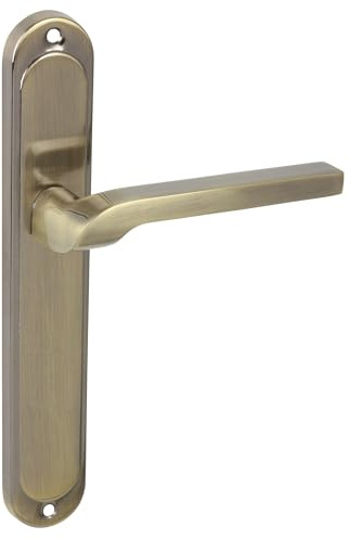 domino Türgriff Blind Drückergarnitur Langschildgarnitur Türklinke für Zimmertür, Bürotür, Kellertür & Innentür L-Form Türbeschläge aus Aluminium Bronze Türdrückergarnitur NEMO M3