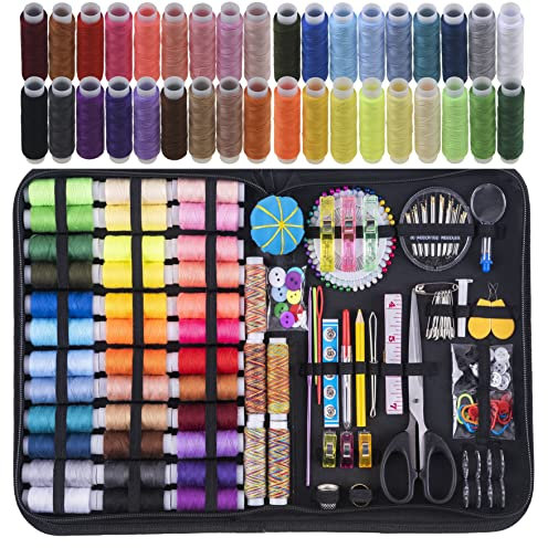 Inscraft Nähset, 200 Premium-Nähutensilien, 41 XL-Garnspulen, geeignet für Reisen, Erwachsene, Kinder, Anfänger, Notfall, Basteln und DIY