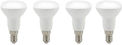 BesYouSel R50 LED Lamp E14 Base 5W (45W Incandescent Bulb Equivalent) R50 Long Neck Mushroom Shape Light Bulbs 6000K Cool White 120 ° Beam Angle Wide Flood Light for Home, School, Store, Pack of 4