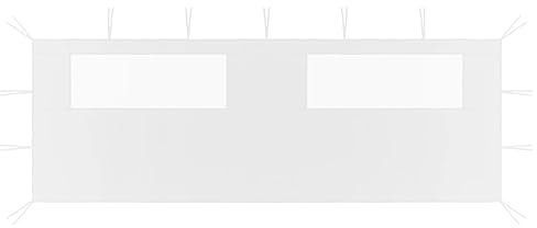 vidaXL Pared Lateral de Cenador con Ventana Tienda Toldo Pabellón Carpa Gazebo Fiesta Accesorio Jardín Patio Cerramientos Blanco 6x2 m