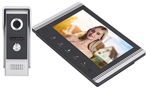 di Videocitofono con Campanello, Controllo Remoto da 7 Pollici Visione Notturna Grandangolare 1 per 1 di Videocitofono per la Sicurezza Domestica (Spina UE)